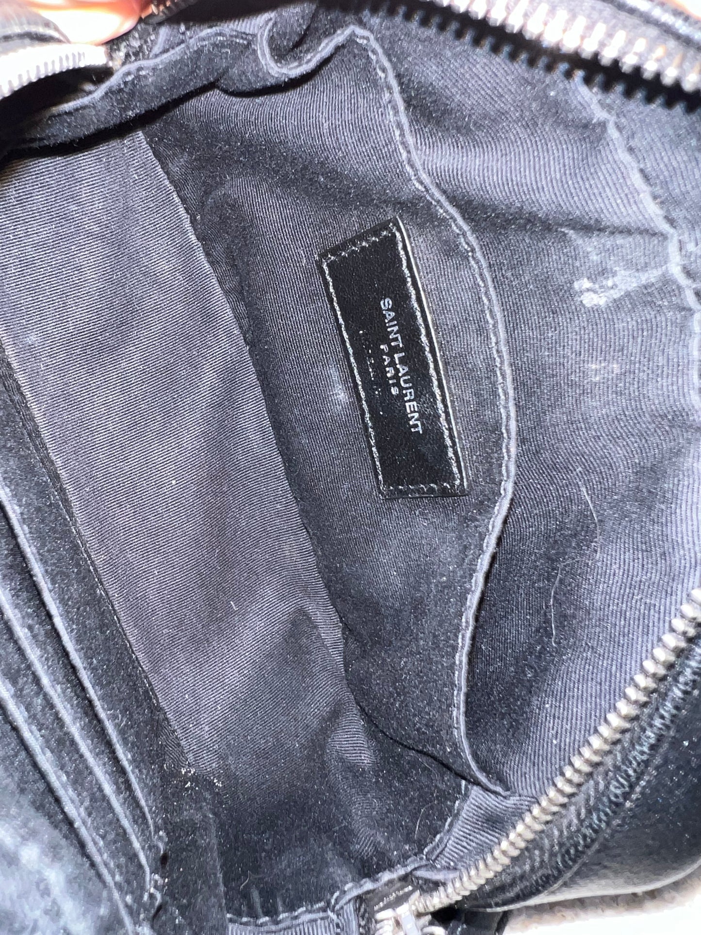 Yves Saint Laurent (YSL) Black Studded Lou Belt Bag