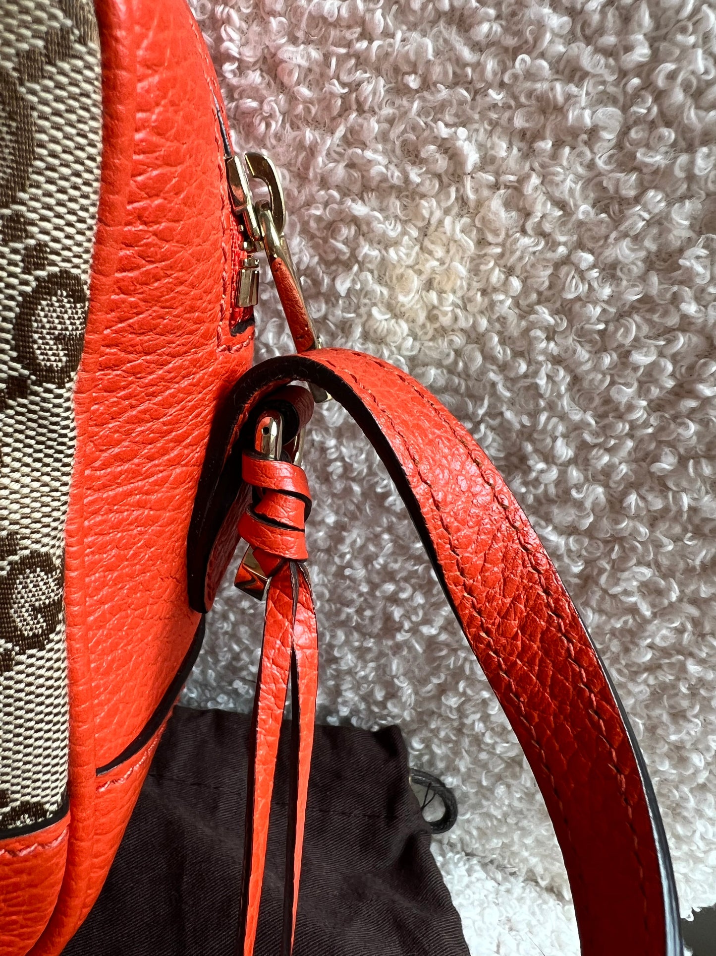 Gucci Bree GG Canvas Orange Small Messenger Bag