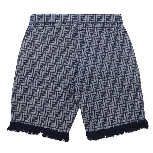 FENDI EmbroideryFF logo Bermuda shorts Size 35 BlueFLP307 AMZ3 Cotton66% Polyester34%