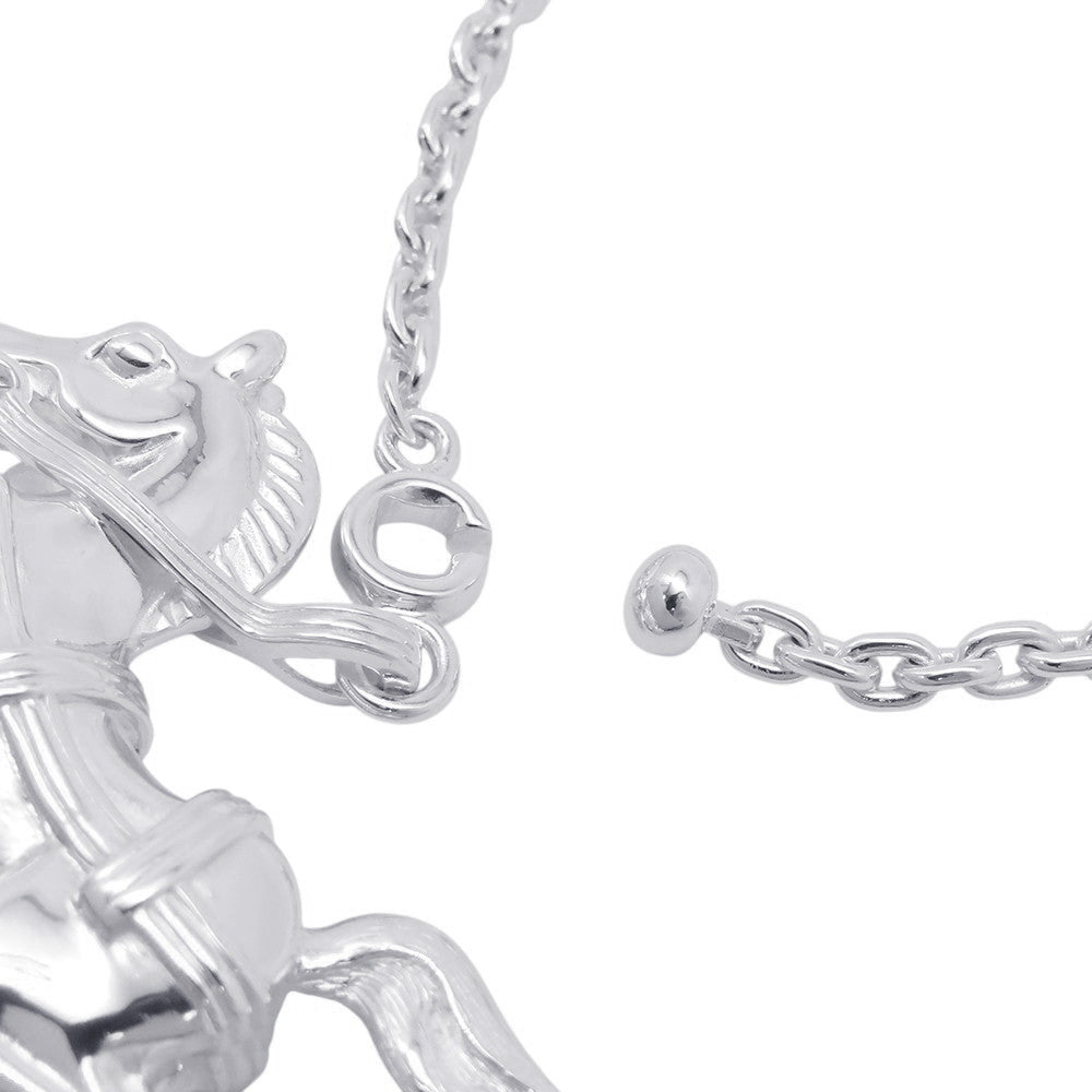 HERMES Cheval Horse Bag Charm Silver SV925