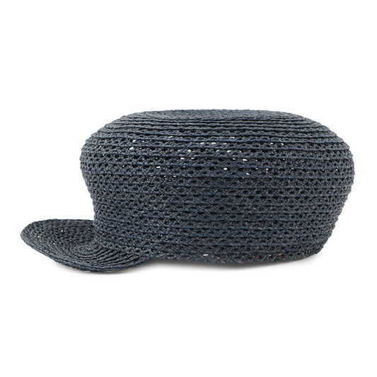 HERMES Cap Garate Serie Button Size 58 Navy Raffia100%