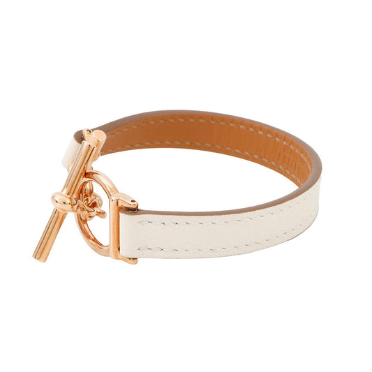 HERMES Leather Bracelet Croisier Size T2 Nata Swift Leather