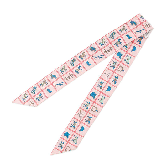 HERMES Twilly Couvertures et Tenues de jour Rose/Blue/Vert Silk100%