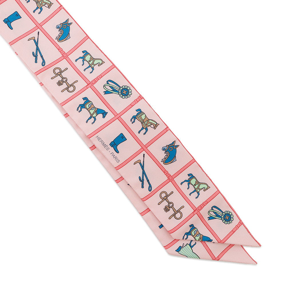 HERMES Twilly Couvertures et Tenues de jour Rose/Blue/Vert Silk100%