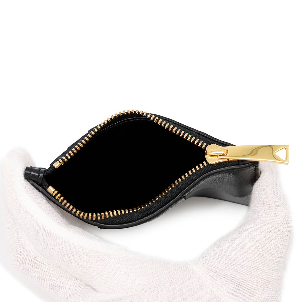 Bottega Veneta Maxi INTRECCIATO Cassette Card Case Black681010 Leather
