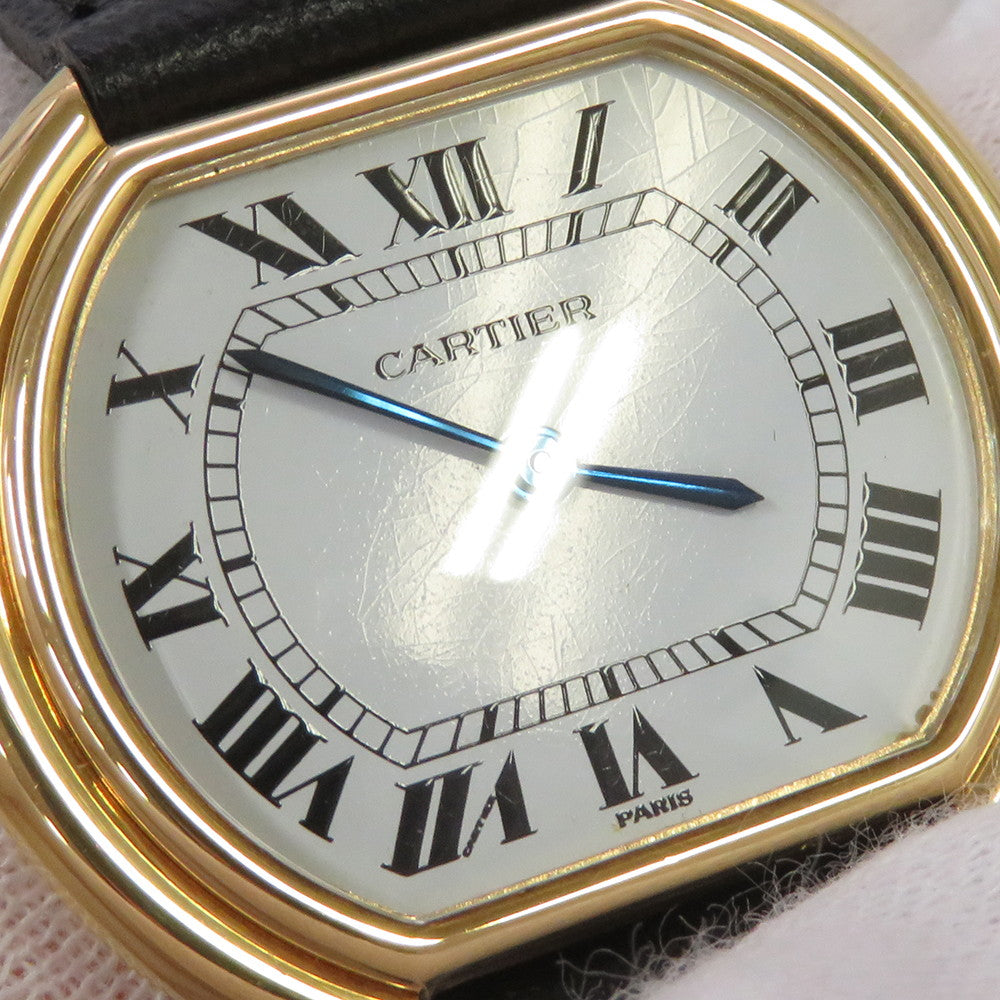 CARTIER Ellipse LM H28mm×W32mm K18YG Leather White Dial81721152