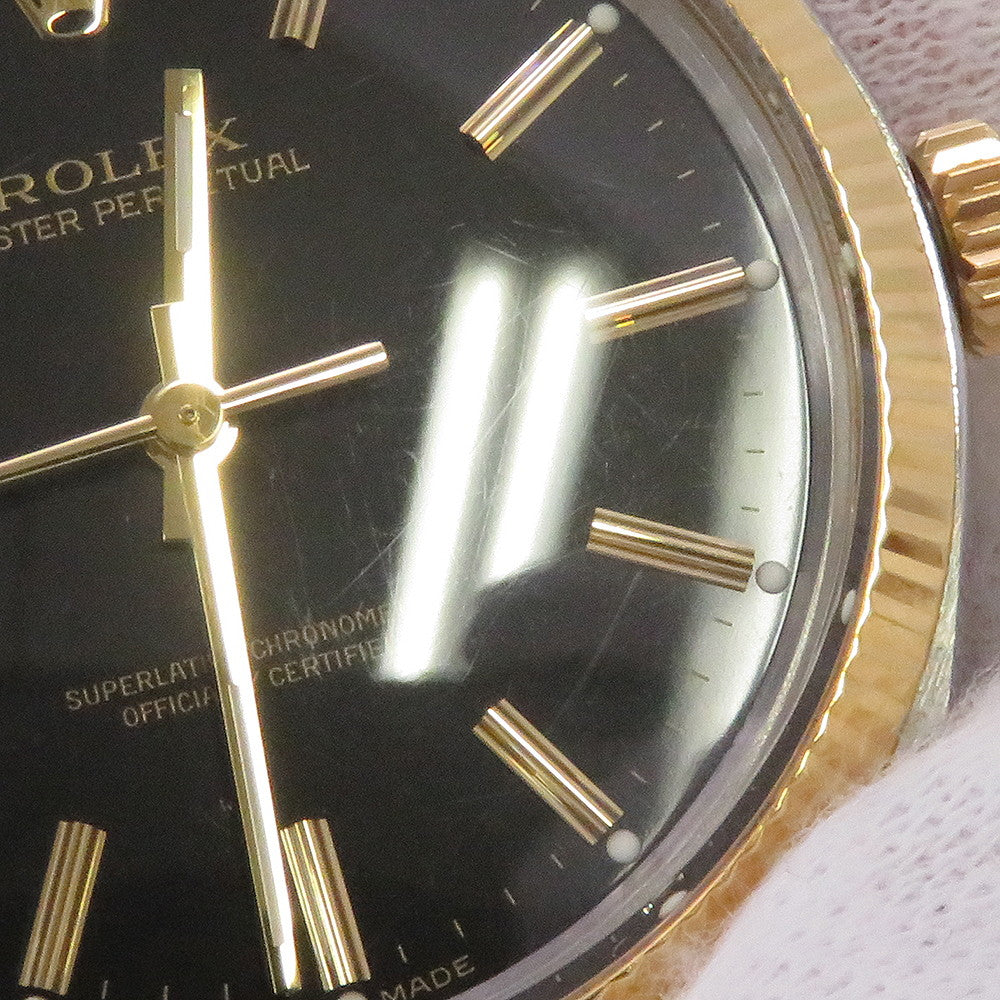 ROLEX Oyster Perpetual W34mm Stainless Steel K18YG Black Dial1005