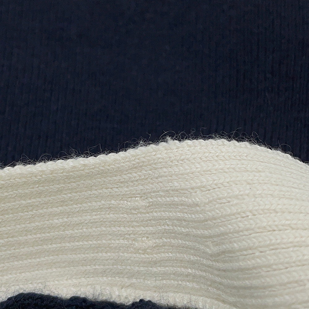 HERMES Chaine d'Ancre knit cardigan Size 36 Blue・NoirH5E2749DF Cashmere50% Silk50%