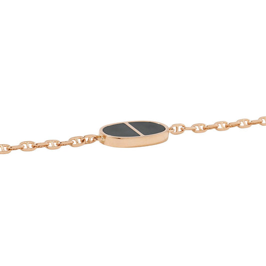 HERMES Chaine d'Ancre Bracelet Verso Size XS K18PG BlackCeramic