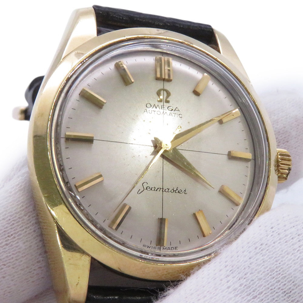 OMEGA Seamaster W35mm Stainless Steel Leather Silver Dial