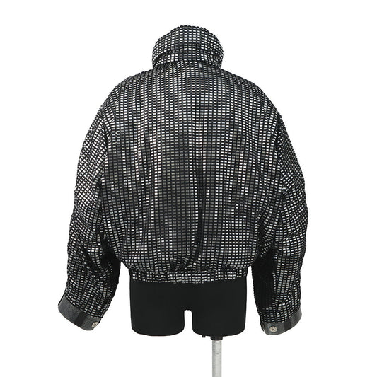LOUIS VUITTON Short zip-up jumper Size 34 Black/Silver1AAXI4 Polyester100%