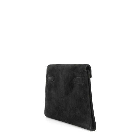 HERMES Kelly Clutch Black Doblis