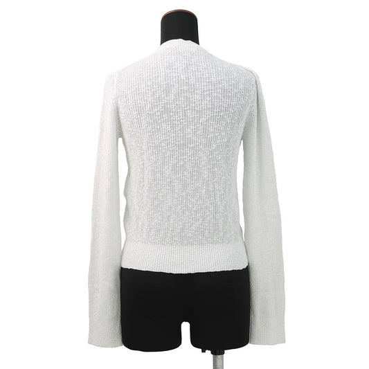 CHANEL Coco Beach COCO Button Cardigan Size 36 WhiteP78600 Cotton95% Nylon4% Polyurethane1%