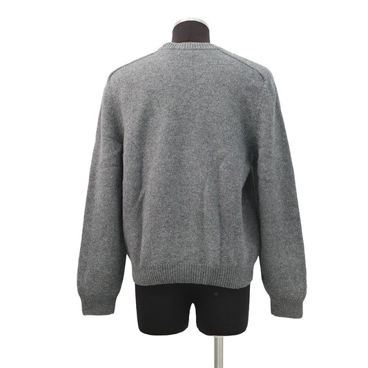CELINE Triomphe Knit Sweater Size XL Gray/Off-white2AC85048T Wool 90% Cashmere10%