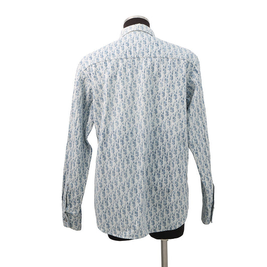 Dior Oblique Kasuri Overshirt Size 38 Blue/White013D585BY989 Cotton100%
