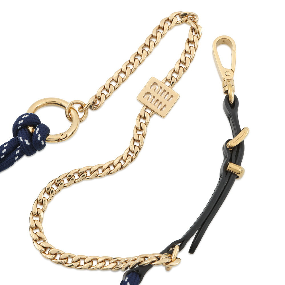 MIUMIU Trick Key Ring Blue/Gold5TL510 Cotton Gold Plated