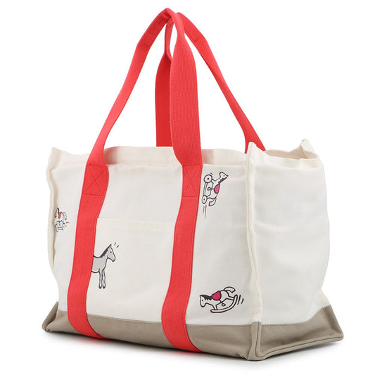 HERMES Adada Mother's Bag Bougainvillier/White/Gray Canvas