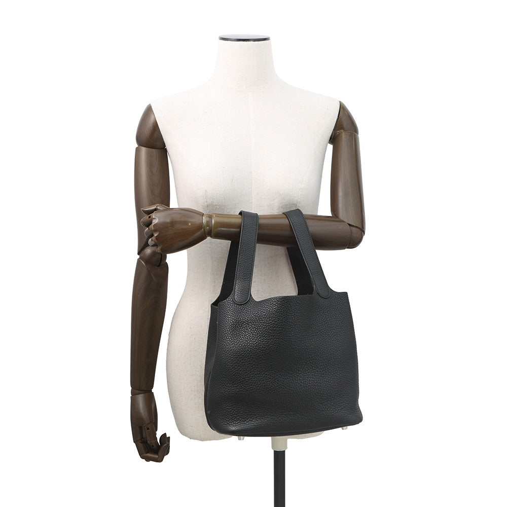 HERMES Picotin Lock Black Taurillon Clemence Size MM