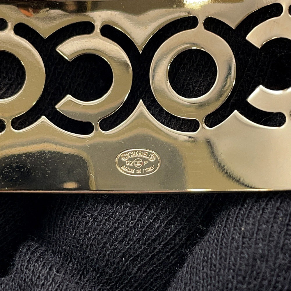 CHANEL COCO Barrette Champagne Gold/Pink Metal Rhinestone