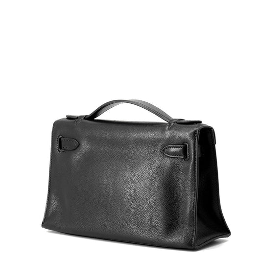HERMES PochetteKelly Black Evergrain