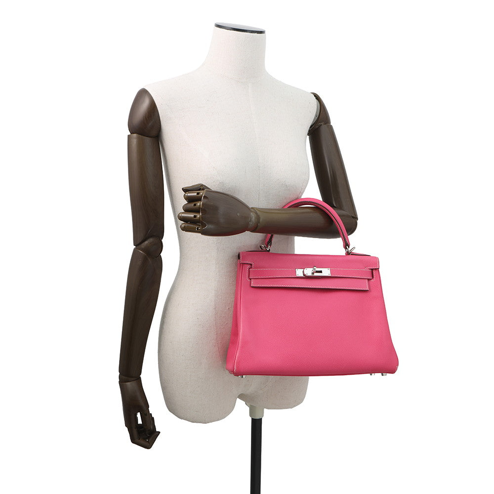 HERMES Candy Kelly Rose Tyrien/Ruby Epsom Size 28