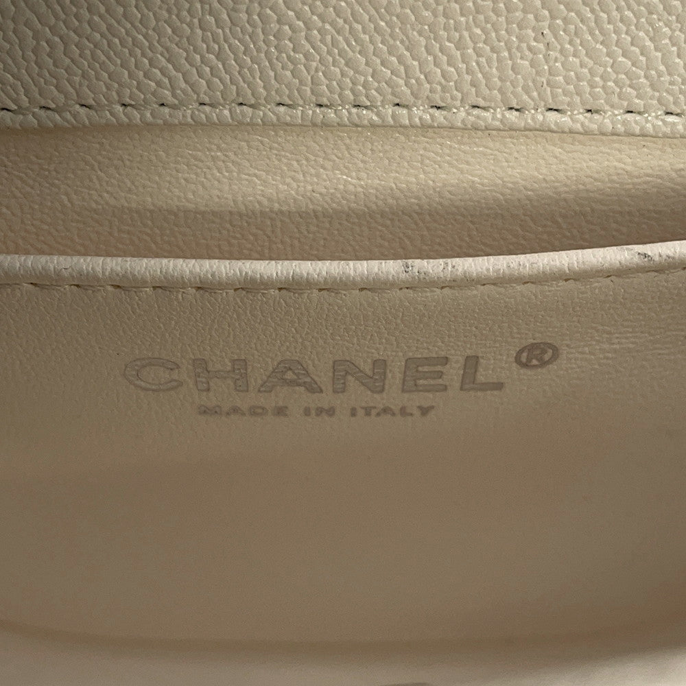 CHANEL Boy Chanel Chain Shoulder Bag WhiteAS3350 Caviar Leather