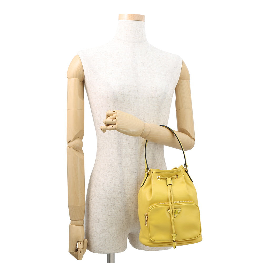 PRADA Duet 2way Bag Yellow1BH038 Calf Leather Saffiano LeatherLeather