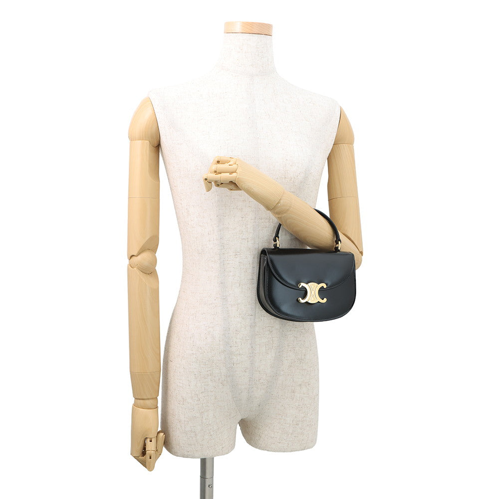 CELINE Mini Buzas Claire 2-way Bag Black10L063 Calf Leather Size Mini