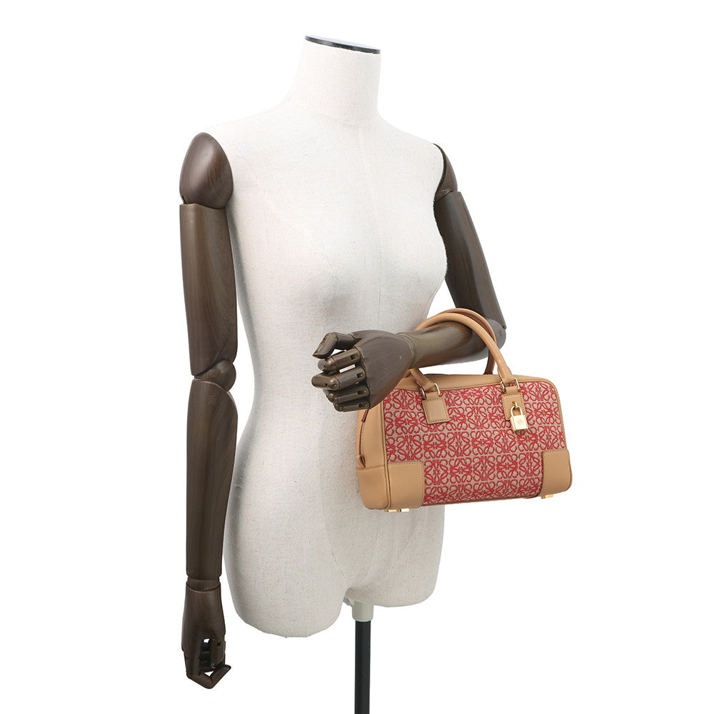 LOEWE Amazona Anagram Warm Desert/RedA039N07X03 Calf Leather Canvas Size 23
