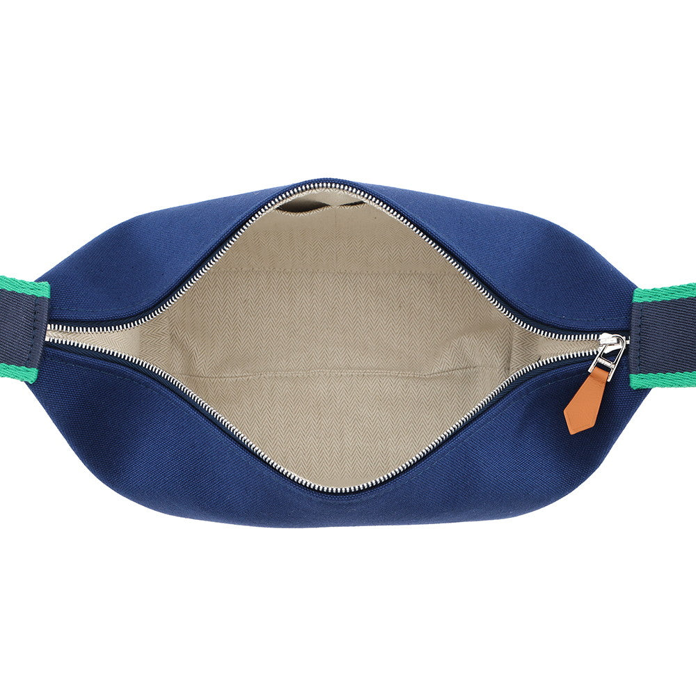 HERMES Brid a Black Marine Canvas Size PM