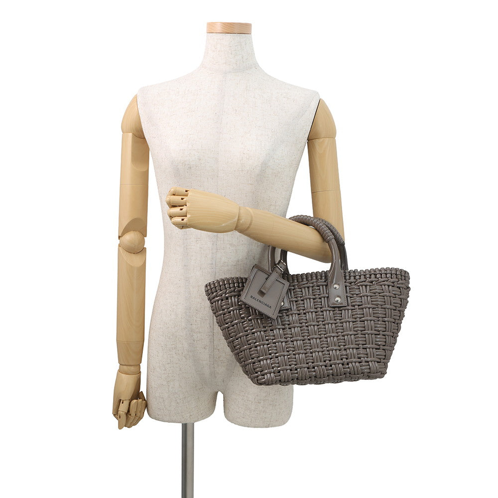BALENCIAGA Bistro basket Greige671342 Patent Leather Size XS