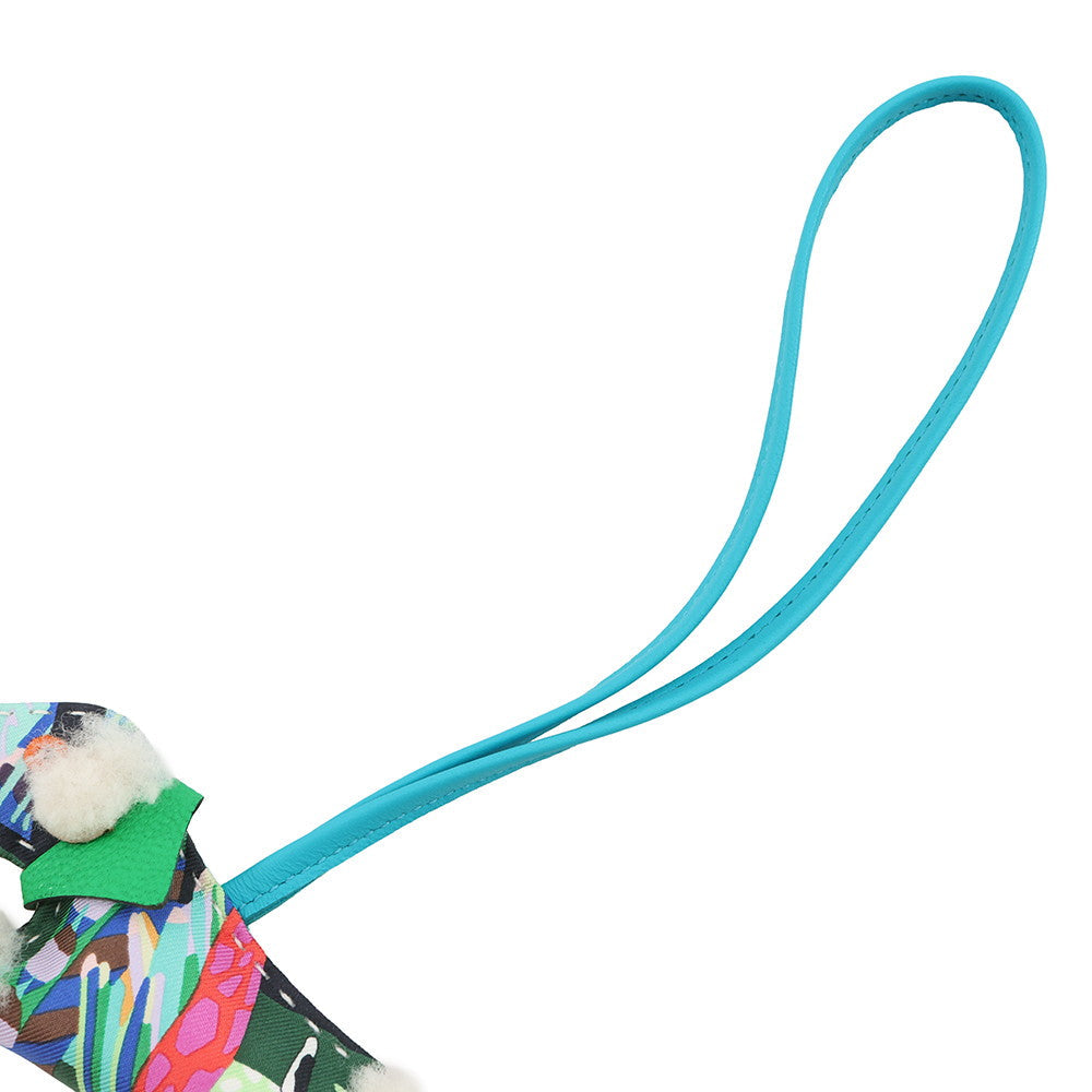 HERMES Buddy Bag Charm Aloha Blue Hydra/Vert Comics Lambskin Mouton