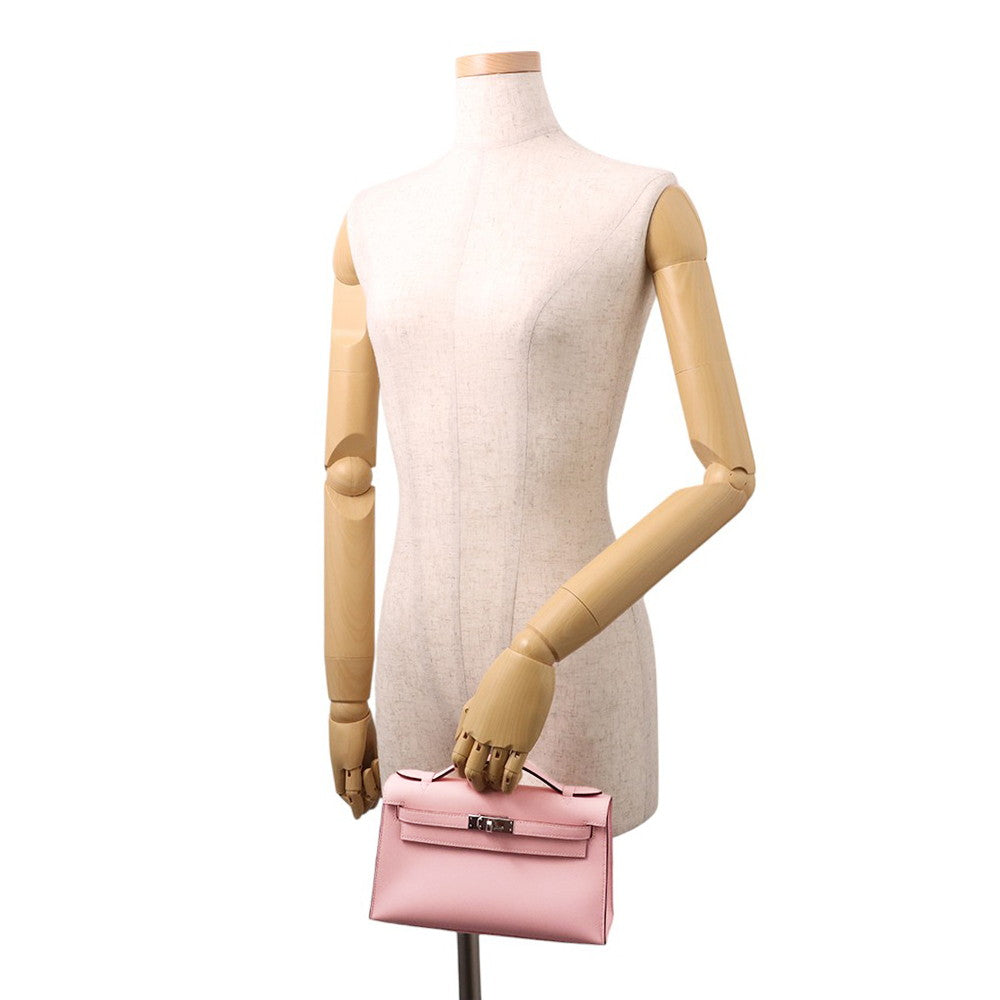 HERMES PochetteKelly Rose Sakura Swift Leather