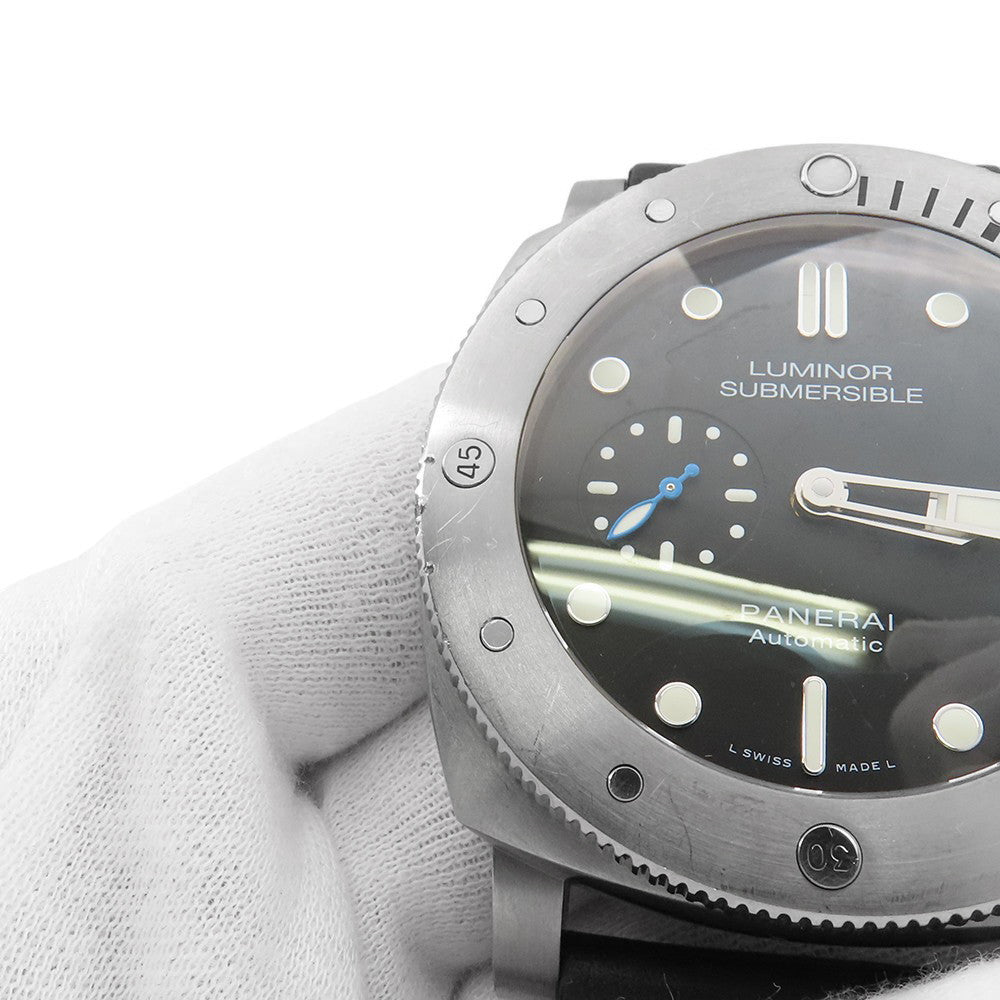 PANERAI Luminor 1950 Submersible 3 Days Titanio W47mm TI Leather Black DialPAM01305