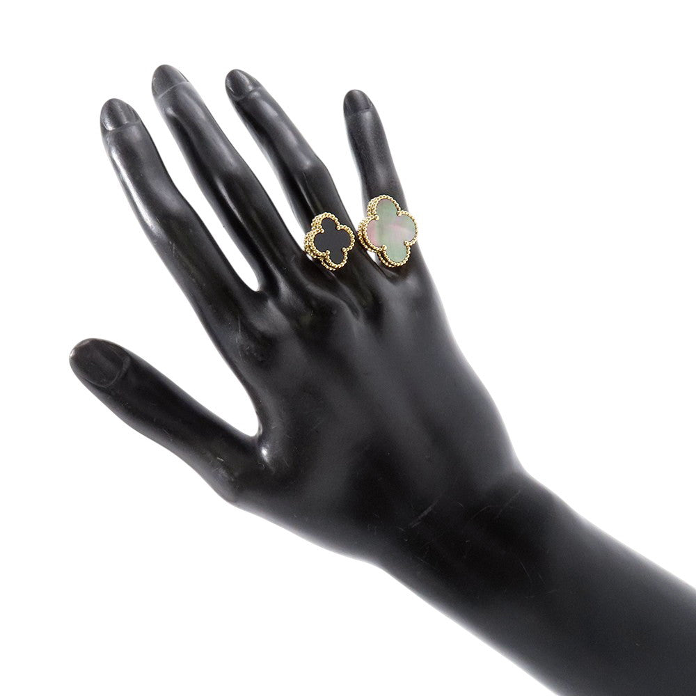 Van Cleef & Arpels Magic Alhambra Entre Le Door Ring Size 51/#11VCARN05751/VCARN05700 18K Yellow Gold