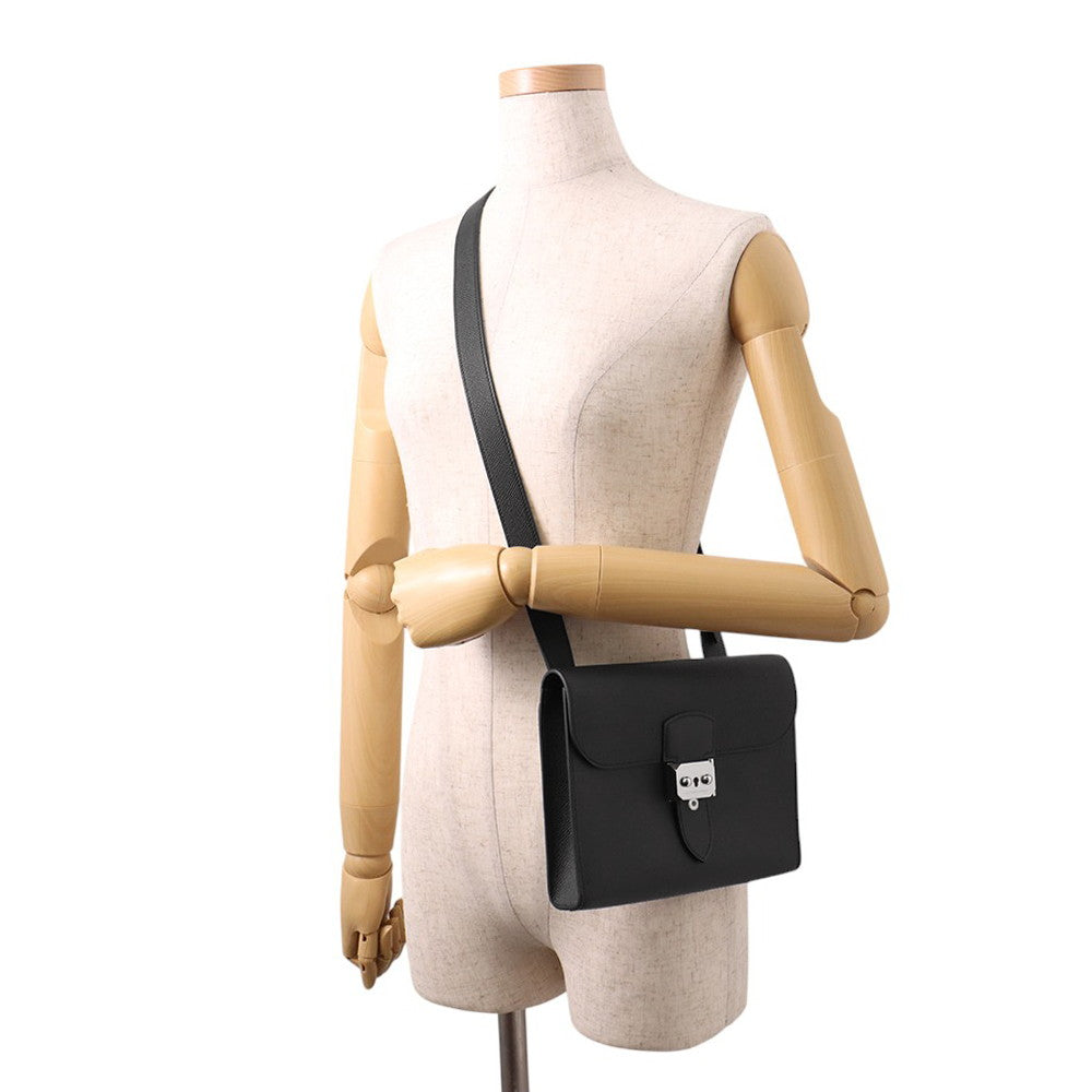 HERMES Sac A Depeches Black Epsom Size 21