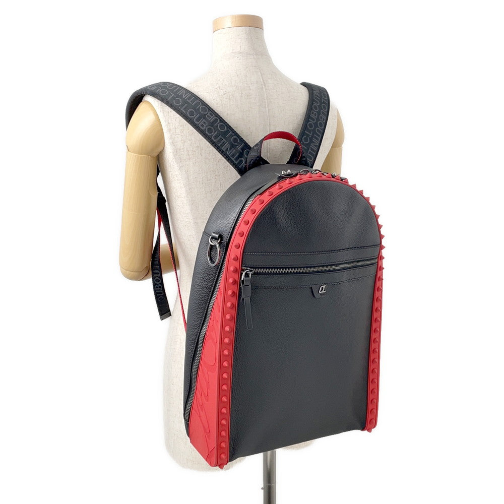 Christian Louboutin Backpack Paris Black/Red1225145 Leather Rubber