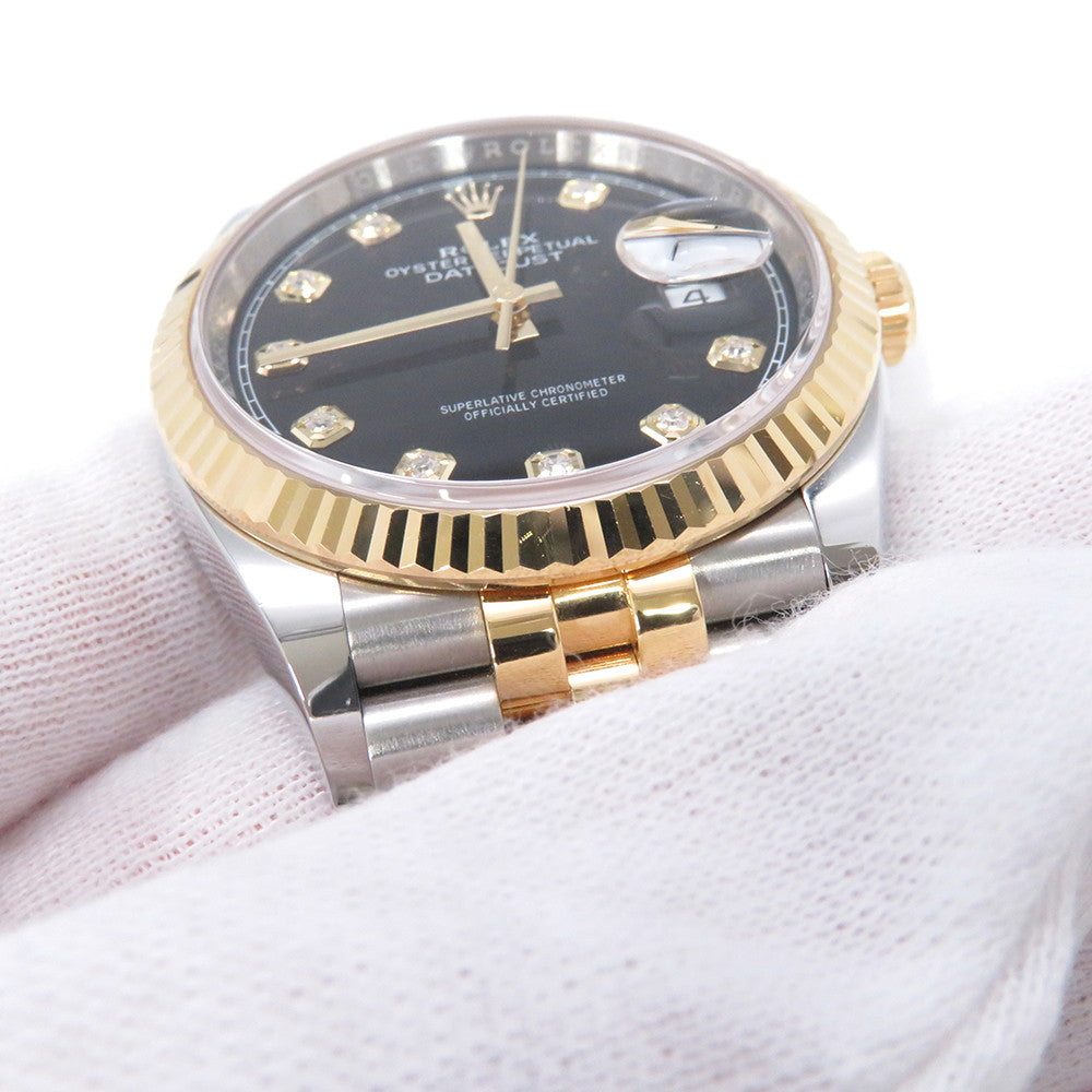 ROLEX Datejust 36 W36mm Stainless Steel K18YG Bright Black Dial126233G