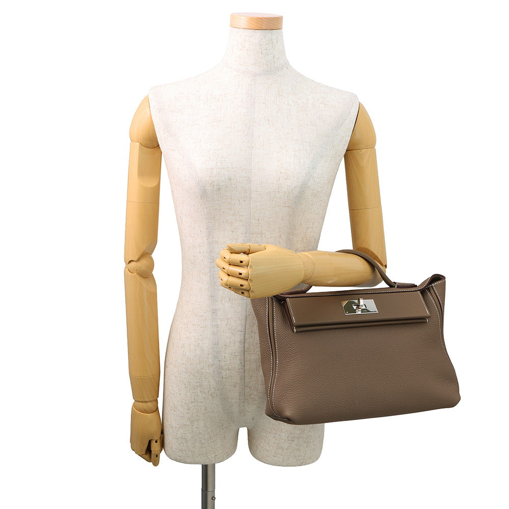 HERMES 24/24 Sac Van Quatre Etoupe Togo Leather Swift Leather Size 29