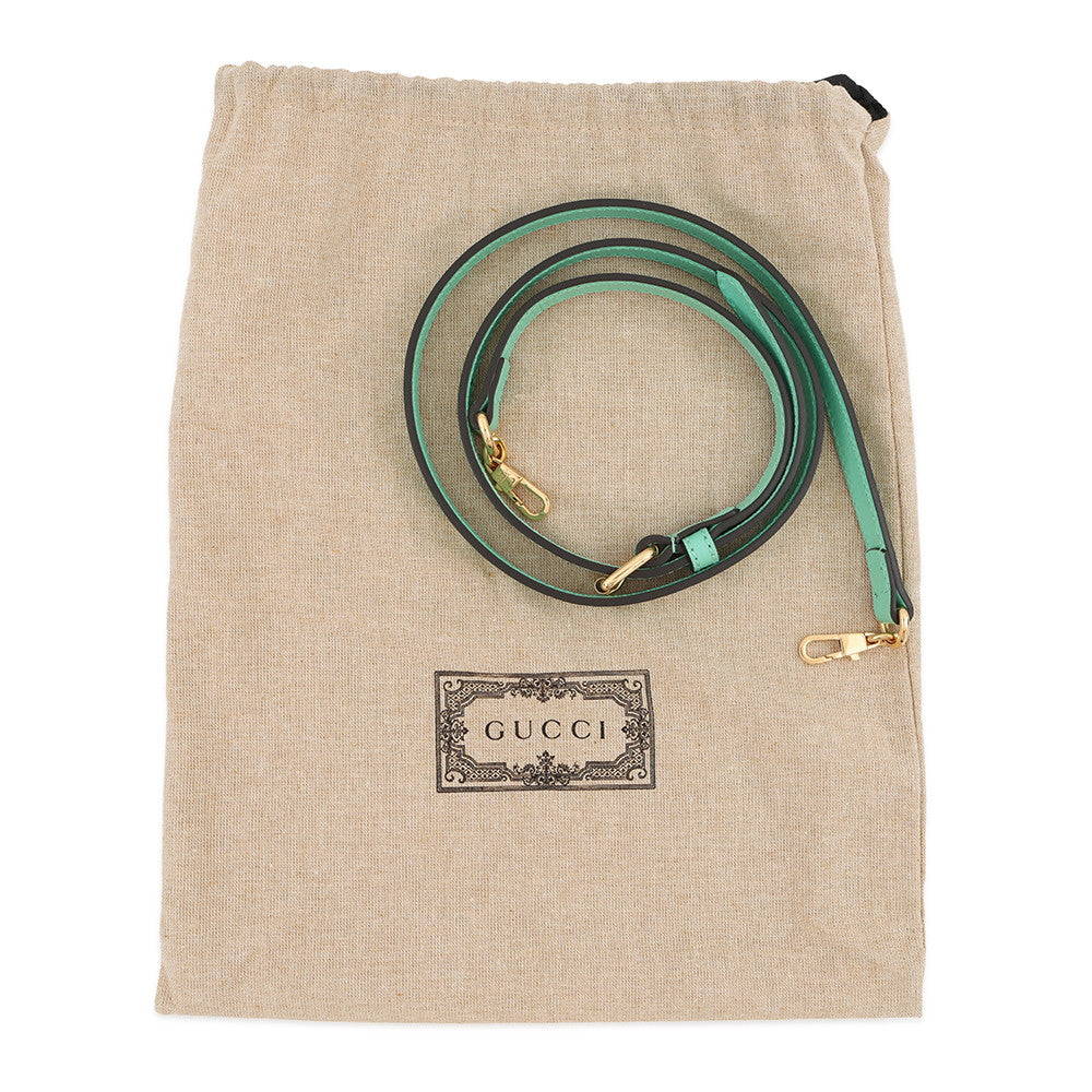 GUCCI Jumbo GG 2-Way Handbag Beige/Light Green671623 Canvas Leather