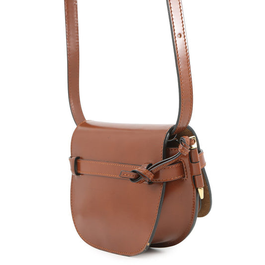 LOEWE Heart Motif Gate Dual Shoulder Bag Brown/White Leather Size Mini