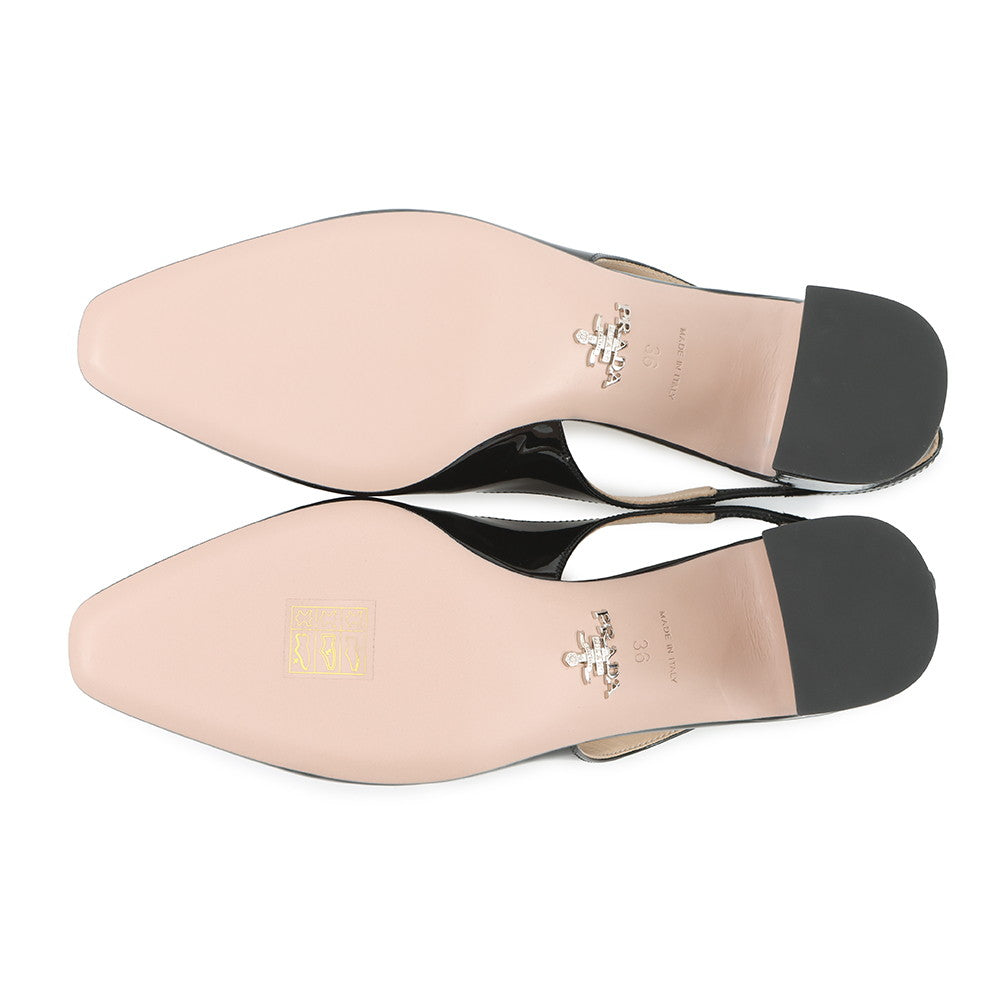 PRADA Slingback Pumps Black1I173N Patent Leather Size 36