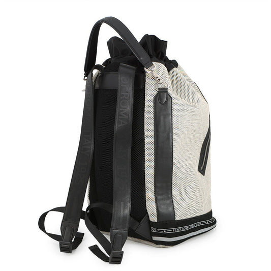 FENDI Logo Backpack Ivory/Black7VA466 Nylon Mesh