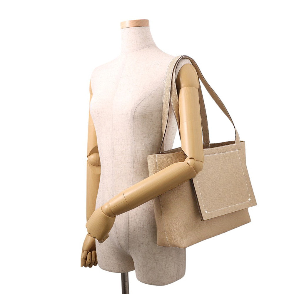 HERMES Cabas Sellier Beige Marfa Taurillon Clemence Size 31