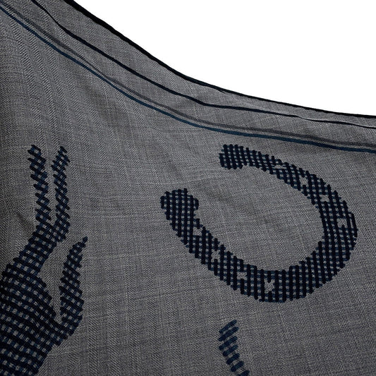 HERMES Losange Thor HERMES Grisscene/Grisfonce/Marine Fonce Cashmere70% Cotton30%