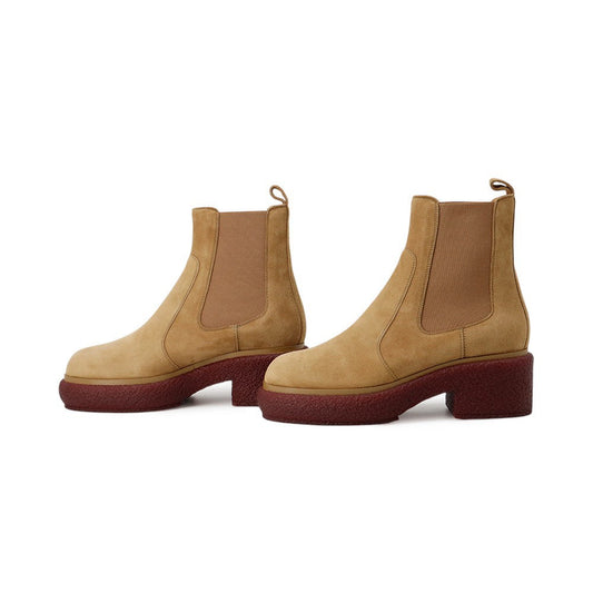 HERMES Forever Side Gore Boots Brown suede Size 38