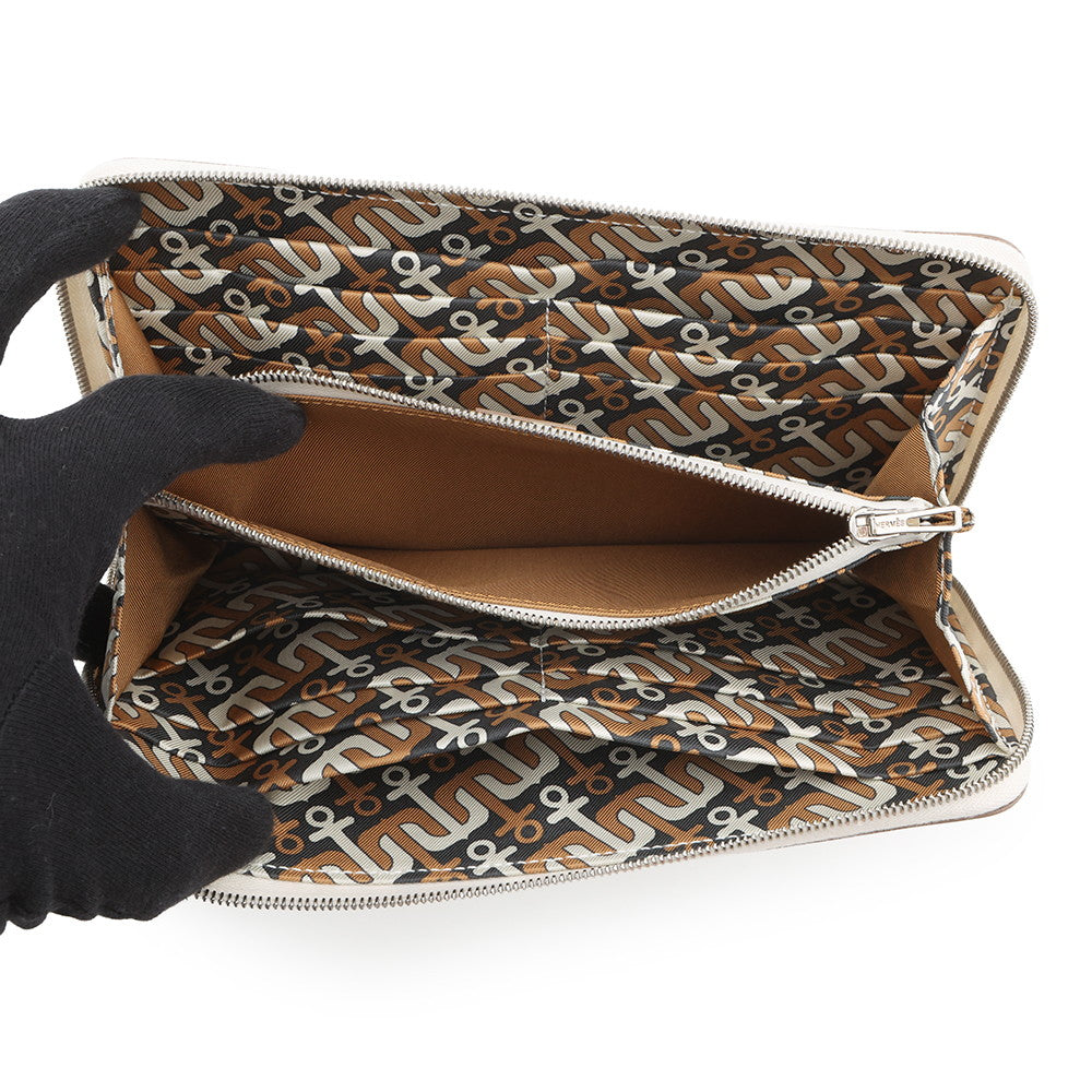HERMES Azap Long silk in Craie Epsom