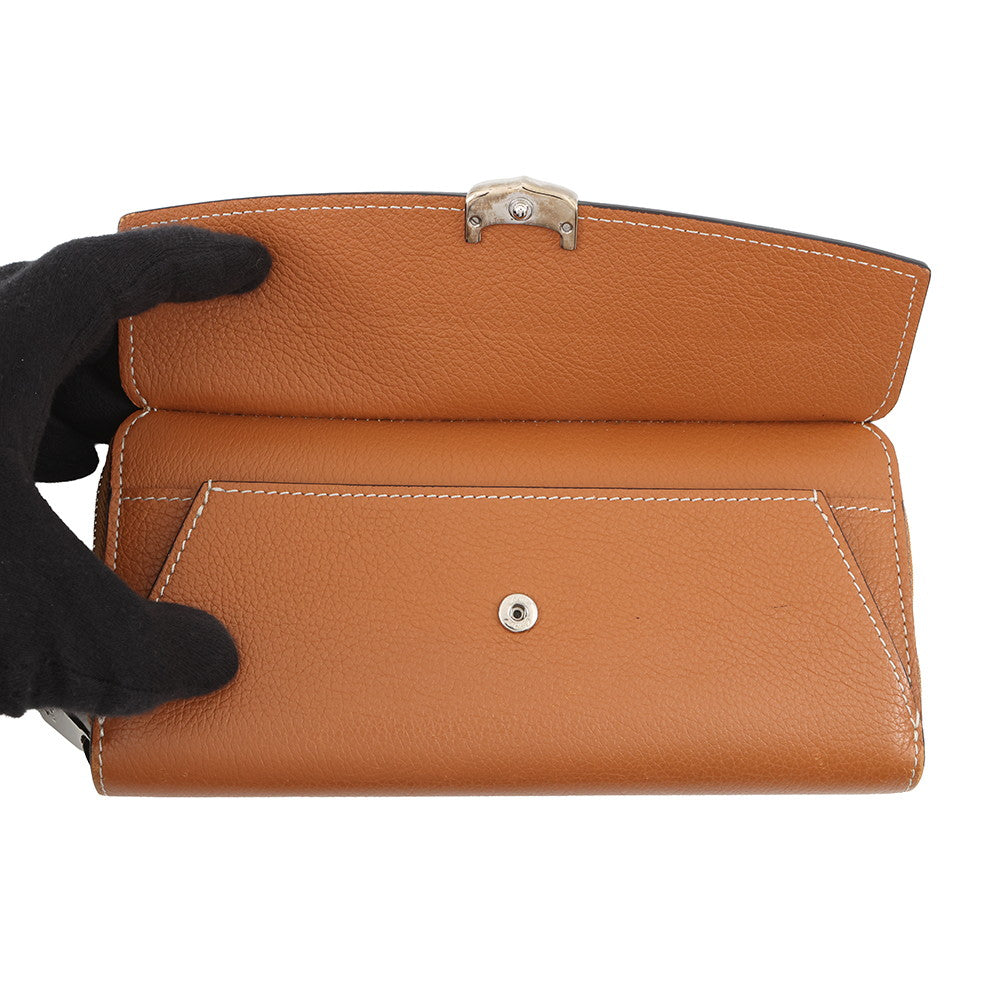 CARTIER C de Cartier Zip Around Long Clothes BrownL3001532 Leather