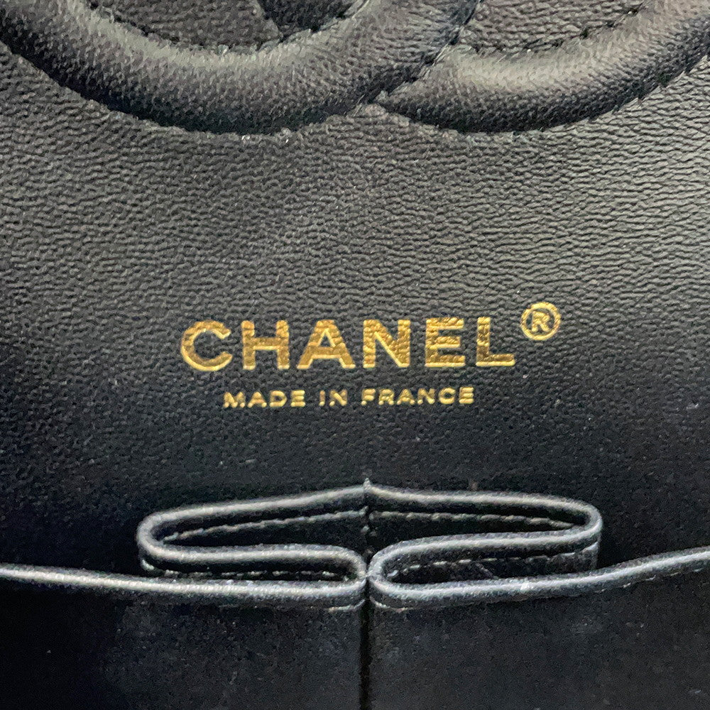 CHANEL Matelasse W Flap Chain Shoulder 24 Year Cruise BlackA01112 Lambskin Size 25