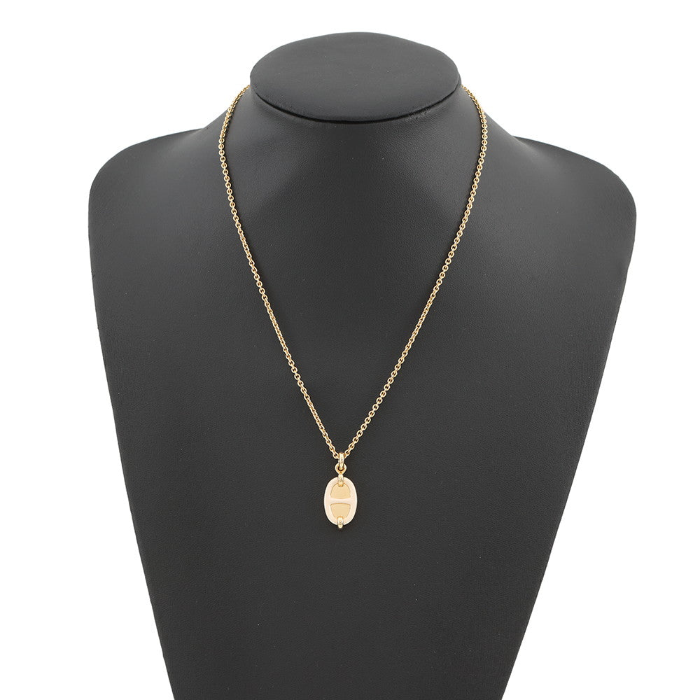 HERMES Mini Mayon Necklace Size PM claim Lacquer Metal